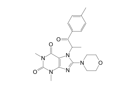 1,3-Dimethyl-7-[1-(4-methylphenyl)-1-oxopropan-2-yl]-8-(morpholin-4-yl)-2,3,6,7-tetrahydro-1H-purine-2,6-dione