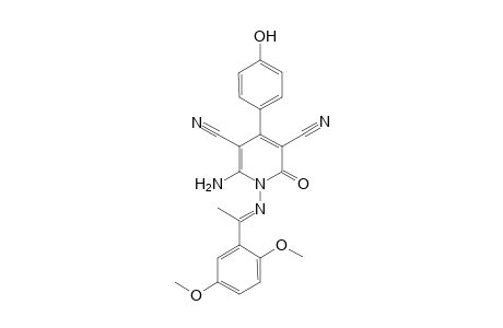 6-Amino-1-[1-(2,5-dimethoxyphenyl)ethylideneamino)-2-oxo-4-(4-hydroxyphenyl)-1,2-dihy-dropyridine-3,5-dicarbonitrile