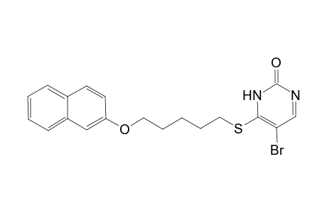 5-Bromo-4-([5-(2-naphthyloxy)pentyl]sulfanyl)-2(1H)-pyrimidinone