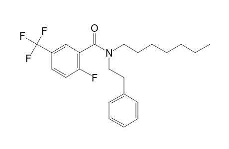 2-Fluoro-5-(trifluoromethyl)benzamide, N-(2-phenylethyl)-N-heptyl-