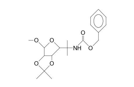 Methyl 5-benzyloxycarbonylamino-5,6-dideoxy-2,3-O-isopropylidene-5-C-methyl-B-L-ribo-hexofuranoside
