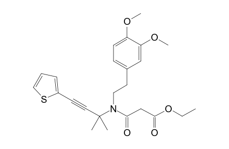 N-[2-(3,4-Dimethoxyphenyl)ethyl]-N-(1,1-dimethyl-3-thien-2-ylprop-2-ynyl)malonamic acid ethyl ester