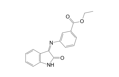m-[(2-oxo-3-indolinylidene)amino]benzoic acid, ethyl ester