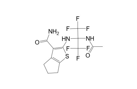 4H-Cyclopenta[b]thiophene-3-carboxamide,5,6-dihydro-2-[(1-acetylamino-1-trifluoromethyl-2,2,2-trifluoroethyl)amino]-