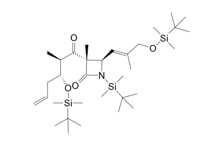 (3S,4R,2'R,3'S,1"E)-1-tert-Butyldimethylsilyl-3-(3'-tert-butyldimethylsilyloxy-2'-methyl-1'-oxohex-5'-enyl)-4-(3"-tert-butyldimethylsilyloxy-2"-methylprop-1"-yl)-3-methylazetidin-2-one