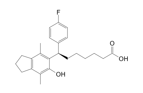 (7R)-7-(4,7-dimethyl-6-oxidanyl-2,3-dihydro-1H-inden-5-yl)-7-(4-fluorophenyl)heptanoic acid