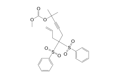 4,4-bis(Phenylsulfonyl)-8-methyl-8-(methoxycarbonyloxy)non-1-en-6-yne