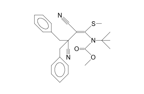 N-tert-Butyl-N-(1-methylthio-2,3-dicyano-3-benzyl-4-phenyl-1-butenyl)-carbamic acid, methyl ester