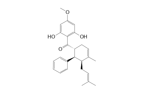 (1'R*,2'S*,6'R*)-(2,6-Dihydroxy-4-methoxyphenyl)-(3'-methyl-1'-phenyl-2'-prenylcyclohex-3'-en-6-yl)methanone