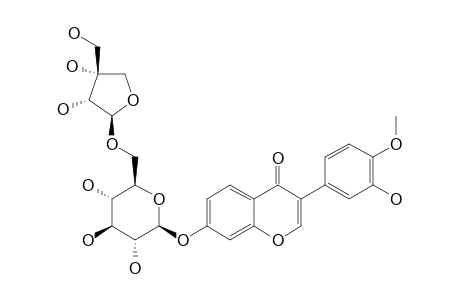 3'-HYDROXY-4'-METHOXYISOFLAVONE-7-O-BETA-D-APIOFURANOSYL-(1->6)-BETA-D-GLUCOPYRANOSIDE