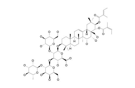 #3;SANCHAKASAPONIN-C;21-O-TIGLOYL-22-O-ANGELOYL-R1-BARRIGENOL-3-O-BETA-D-GLUCOPYRANOSYL-(1->2)-[ALPHA-L-RHAMNOPYRANOSYL-(1->2)-BETA-D-GALACTOPYRANOSYL-(1->3)]-