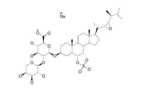 DOWNEYOSIDE-I;3-BETA-O-[ALPHA-ARABINOPYRANOSYL-(1->2)-GLUCURONOPYRANOSYL]-(22S,23S,23S)-22,23-EPOXY-24-METHYL-5-ALPHA-CHOLEST-9(11)-EN-6-ALPHA-YL-SULFATE