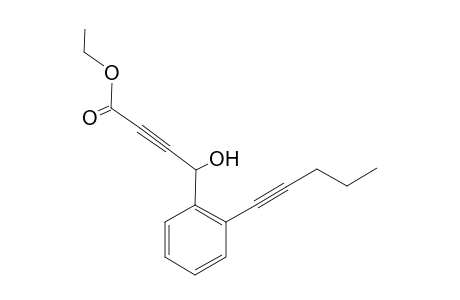 4-Hydroxy-4-(2-pent-1-ynylphenyl)-2-butynoic acid ethyl ester