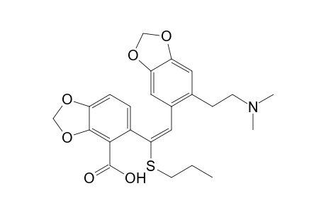1,3-Benzodioxole-4-carboxylic acid, 5-[2-[6-[2-(dimethylamino)ethyl]-1,3-benzodioxol-5-yl]-1-(propylthio)ethenyl]-