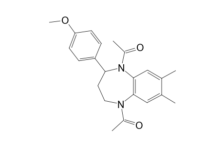 1,5-DIACETYL-7,8-DIMETHYL-2-(p-METHOXYPHENYL)-2,3,4,5-TETRAHYDRO-1H-1,5-BENZODIAZEPINE