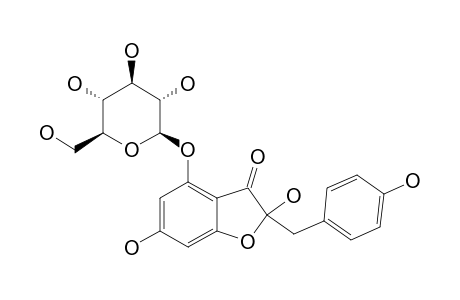 2,4,6-TRIHYDROXY-2-[(4'-HYDROXYPHENYL)-METHYL]-3(2H)-BENZOFURANONE-4-YL-BETA-D-GLUCOPYRANOSIDE;MAESOPSIN-4-O-GLUCOSIDE;HOVETRICHOSIDE-C