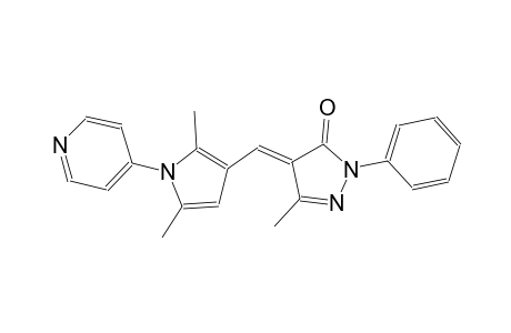 (4E)-4-{[2,5-dimethyl-1-(4-pyridinyl)-1H-pyrrol-3-yl]methylene}-5-methyl-2-phenyl-2,4-dihydro-3H-pyrazol-3-one