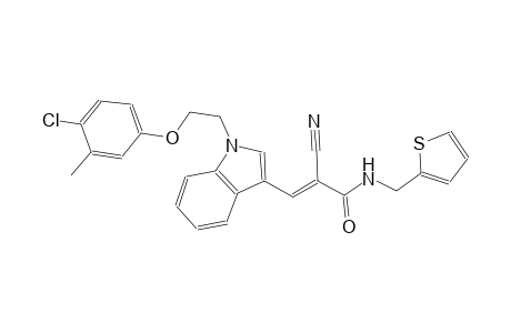 (2E)-3-{1-[2-(4-chloro-3-methylphenoxy)ethyl]-1H-indol-3-yl}-2-cyano-N-(2-thienylmethyl)-2-propenamide
