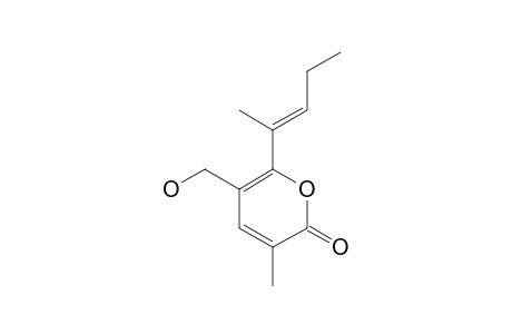 NORCADIATONE-B;5-(HYDROXYMETHYL)-3-METHYL-6-[PENT-(2E)-EN-2-YL]-2H-PYRAN-2-ONE