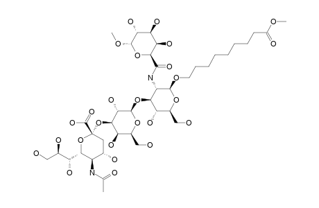 8-METHOXYCARBONYLOCTYL-5-N-ACETYL-ALPHA-NEURAMINYL-(2->3)-BETA-D-GALACTOPYRANOSYL-(1->3)-2-DEOXY-2-(METHYL-ALPHA-D-GALACTOPYRANOSYLURONAMIDE)-BETA