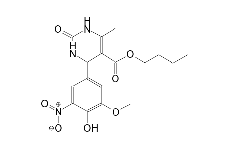 5-pyrimidinecarboxylic acid, 1,2,3,4-tetrahydro-4-(4-hydroxy-3-methoxy-5-nitrophenyl)-6-methyl-2-oxo-, butyl ester