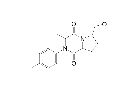 1,4-dioxo-3-methyloctahydro-2-p-tolylpyrrolo[1,2-a]pyrazine-6-methanol