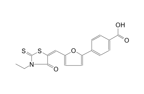 4-{5-[(E)-(3-ethyl-4-oxo-2-thioxo-1,3-thiazolidin-5-ylidene)methyl]-2-furyl}benzoic acid