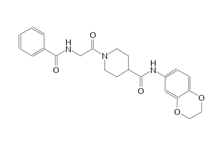 4-piperidinecarboxamide, 1-[(benzoylamino)acetyl]-N-(2,3-dihydro-1,4-benzodioxin-6-yl)-
