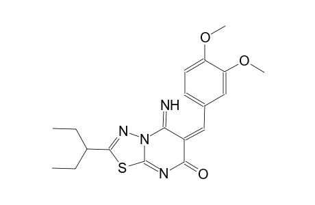 (6E)-6-(3,4-dimethoxybenzylidene)-2-(1-ethylpropyl)-5-imino-5,6-dihydro-7H-[1,3,4]thiadiazolo[3,2-a]pyrimidin-7-one