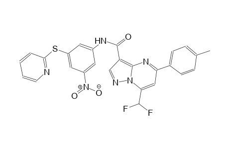 7-(difluoromethyl)-5-(4-methylphenyl)-N-[3-nitro-5-(2-pyridinylsulfanyl)phenyl]pyrazolo[1,5-a]pyrimidine-3-carboxamide