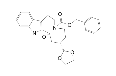3-BENZYLOXYCARBONYL-6-[2-(1,3-DIOXOLANYL)]-2,3,4,5,6,7,8,9-OCTAHYDRO-1-H-AZECINO-[5.4-B]-INDOL-8-OL