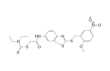 carbamodithioic acid, diethyl-, 2-[[2-[[(2-methoxy-5-nitrophenyl)methyl]thio]-6-benzothiazolyl]amino]-2-oxoethyl ester