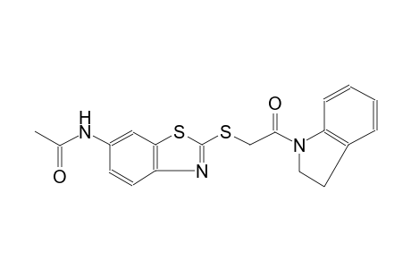 N-(2-{[2-(2,3-dihydro-1H-indol-1-yl)-2-oxoethyl]sulfanyl}-1,3-benzothiazol-6-yl)acetamide