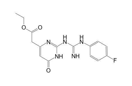 4-pyrimidineacetic acid, 2-[[[(4-fluorophenyl)amino]iminomethyl]amino]-1,6-dihydro-6-oxo-, ethyl ester
