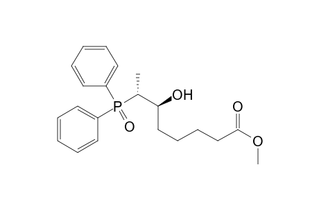 Octanoic acid, 7-(diphenylphosphinyl)-6-hydroxy-, methyl ester, (R*,R*)-(.+-.)-