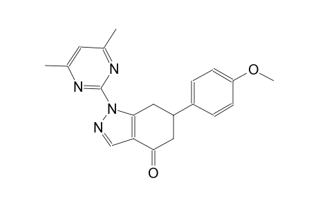 1-(4,6-dimethyl-2-pyrimidinyl)-6-(4-methoxyphenyl)-1,5,6,7-tetrahydro-4H-indazol-4-one