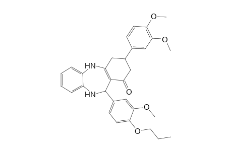 3-(3,4-Dimethoxyphenyl)-11-(3-methoxy-4-propoxyphenyl)-2,3,4,5,10,11-hexahydro-1H-dibenzo[b,e][1,4]diazepin-1-one