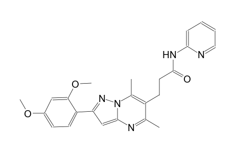 pyrazolo[1,5-a]pyrimidine-6-propanamide, 2-(2,4-dimethoxyphenyl)-5,7-dimethyl-N-(2-pyridinyl)-