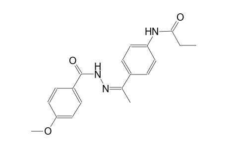 N-{4-[(1Z)-N-(4-methoxybenzoyl)ethanehydrazonoyl]phenyl}propanamide