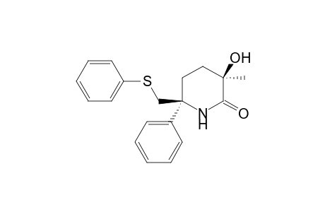 (3R*,6S*)-3-Hydroxy-3-methyl-6-phenyl-6-[(phenylsulfanyl)methyl]tetrahydro-2(1H)-pyridinone