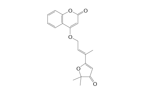 4-[3'-(4",5"-Dihydro-5",5"-dimethyl-4"-oxo-2"-furanyl)-2'-butenyloxy]coumarin