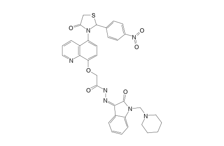 (Z)-2-[[5-[2-(4-NITROPHENYL)-4-OXO-THIAZOLIDIN-3-YL]-QUINOLIN-8-YL]-OXY]-N'-[2-OXO-1-(PIPERIDIN-1-YL-METHYL)-INDOLIN-3-YLIDENE]-ACETOHYDRAZIDE