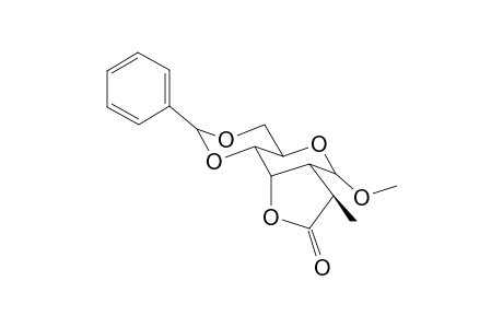 Methyl 5'(R)-2-deoxy-5'-methyl-2-(2-oxoethyl)-4,6-O-(phenylmethylene)-.alpha.,D-allohexapyranoside 2',3-lactone
