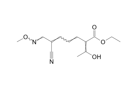 6-cyano-6-formyl-2-(1-hydroxyethylidene)-3,5-hexadienoic acid, ethyl ester, O-methyloxime
