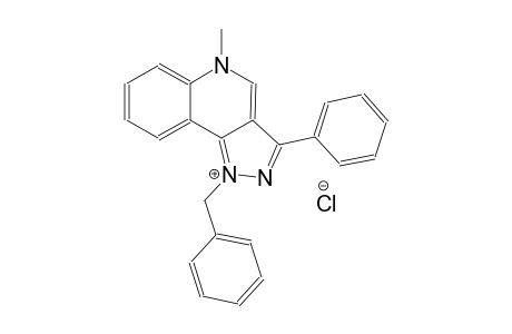 5H-pyrazolo[4,3-c]quinolinium, 5-methyl-3-phenyl-1-(phenylmethyl)-, chloride
