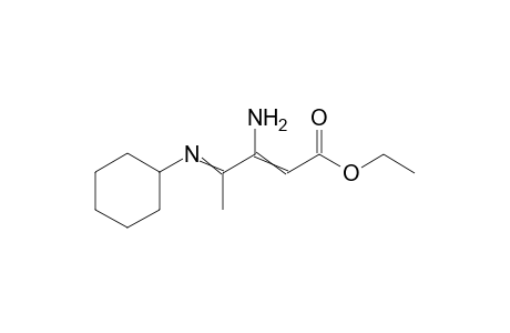 Ethyl 3-amino-4-(N-cyclohexylimino)-2-pentenoate