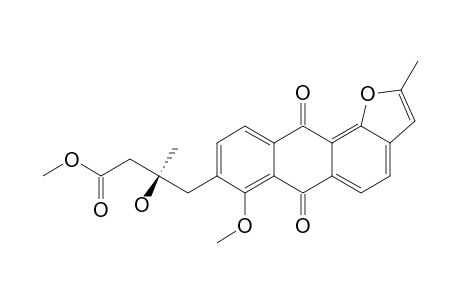 Methyl (3S)-3-hydroxy-4-(7'-methoxy-2'-methyl-6',11'-dioxo-6',11'-dihydroanthra[1',2'-b]furan-8'-yl)-3-methylbutanoate