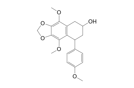 4,9-Dimethoxy-8-(4-methoxyphenyl)-5,6,7,8-tetrahydro- naphtho[2,3-d][1,3]dioxol-6-ol