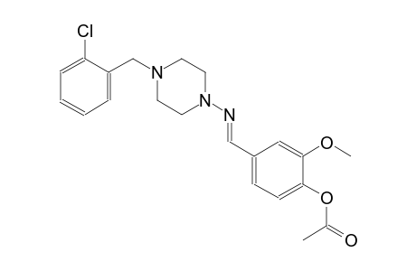phenol, 4-[(E)-[[4-[(2-chlorophenyl)methyl]-1-piperazinyl]imino]methyl]-2-methoxy-, acetate (ester)