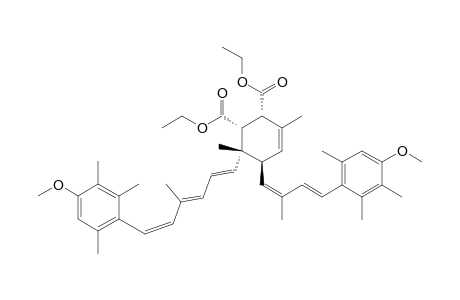 3-Cyclohexene-1,2-dicarboxylic acid, 5-[4-(4-methoxy-2,3,6-trimethylphenyl)-2-methyl-1,3-butadienyl]-6-[6-(4-methoxy-2,3,6-trimethylphenyl)-4-methyl-1,3,5-hexatrienyl]-3,6-dimethyl-, diethyl ester, [1.alpha.,2.alpha.,5.beta.(1E,3E),6.beta.(1E,3E,5Z)]-(.+-.)-